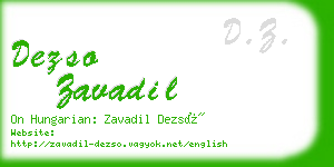 dezso zavadil business card